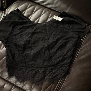 Express Black Lace Blouse